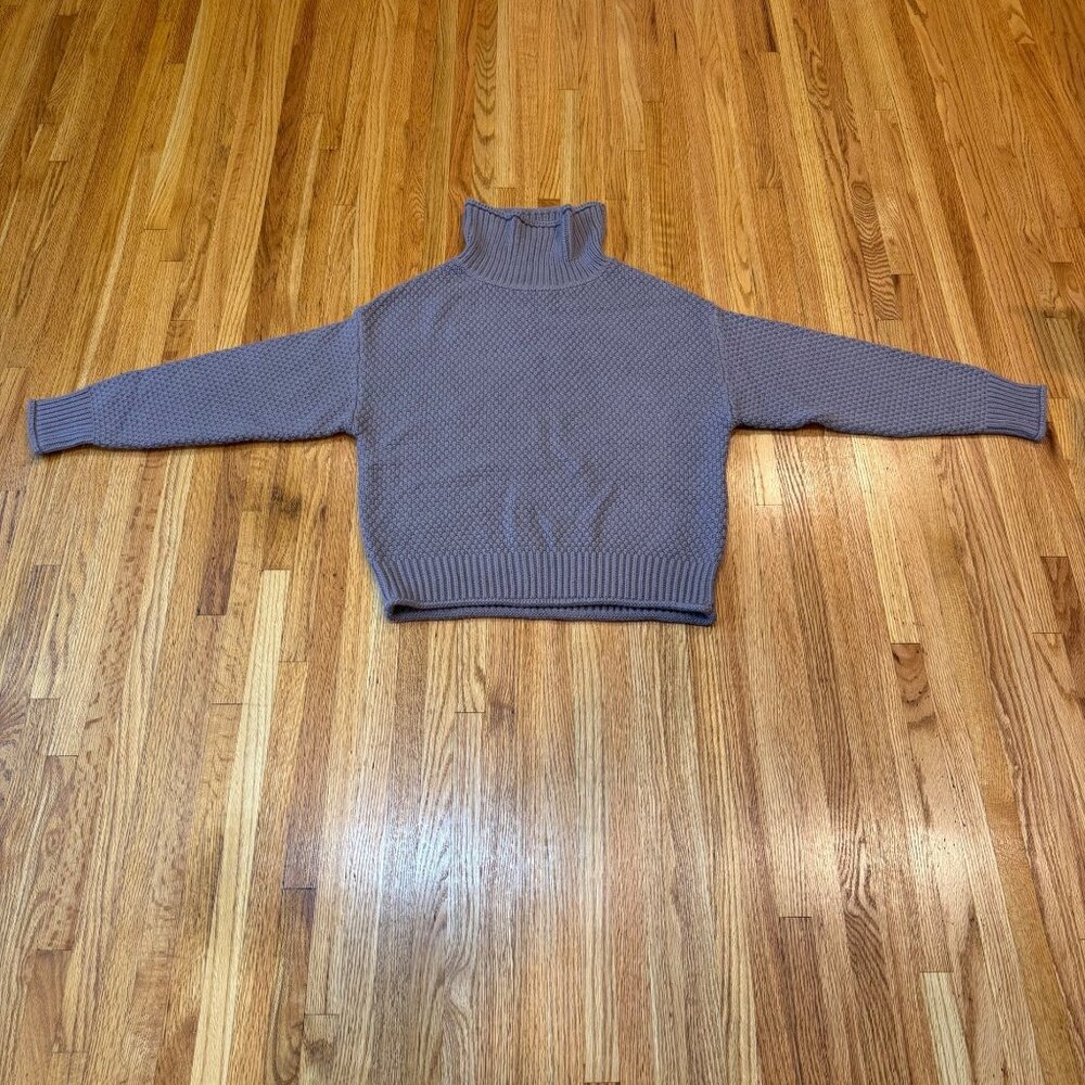 Vintage-Style Fashion Brand Turtleneck Sweater Womens L Acrylic Knit Purple - Picture 9 of 9